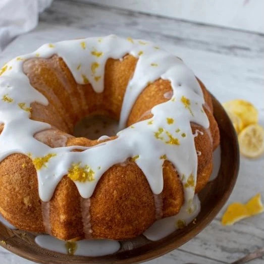 Moist Lemon Pound Cake with fresh lemon glaze, available for delivery in the Bay Area.